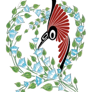 DANNY DENNIS " Hummingbird " Canvas Authentic Indigenous Art Tsimshian First Nation Port Essington British Columbia Northwest Coast Native