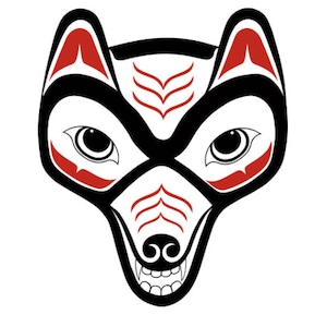 LON FRENCH &quot; Coyote &quot; Canvas Authentic Indigenous Haida Gwaii First Nation British Columbia Northwest Coast Native Art Graphic Artist Canada