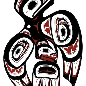 Clarence MILLS &quot; Haida Raven III &quot; Canvas Authentic Indigenous Collectible Canada Native art First Nations Aboriginal Peoples RARE Home Gift