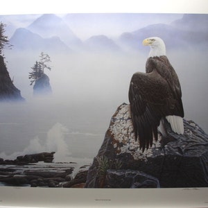 Glenn Olson &quot;Pride Of The Pacific Rim&quot; Limited Edition Print Signed & Numbered art Certificate of Authenticity Mint condition Bald Eagle