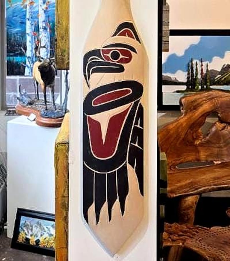 Thunderbird & Raven Paddle Original First Nations Coast Salish Native ...