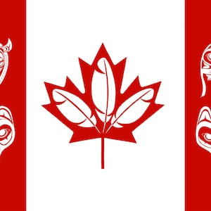 LON FRENCH &quot; Spirit Of Canada &quot; Canvas Authentic Indigenous Haida Gwaii  Nation British Columbia Northwest Coast Native Art Graphic Native