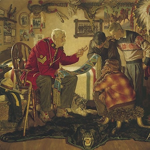 Arnold FRIBERG &quot; Tales of the Force &quot; Limited Edition Canvas 24&quot; x 30&quot; RCMP Horse Art Western Heritage Artist Great Master Realism Painter