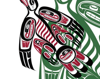 Todd Jason BAKER  " Raven " Canvas Authentic Indigenous Limited Edition Size of 195 Made In Canada Collectible Native Art