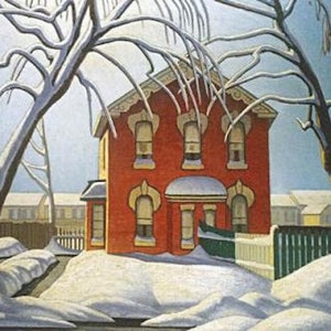Lawren S. HARRIS Red House, 1925 Giclee Canvas Group of Seven art NEW Canadian Heritage Landscape Homestead Winter Impressionism Urban Snow