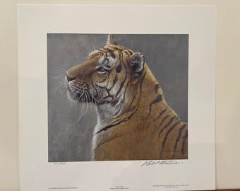 Robert Bateman First Alert - Siberian Tiger Print Limited Edition Signed & Numbered art Collectible Majestic Wild Cat Stripes Endangered