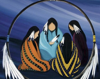 BETTY ALBERT " Honestidad " Lienzo Auténtico coleccionable indígena hecho en Canadá Arte nativo Cree Primera Nación Sueño Aborigen Espiritual