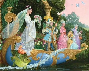 James CHRISTENSEN "The Bride" Special Edition kunst canvas 15" x 10" vrouw bruiloft huwelijk vis