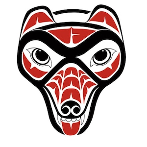LON FRENCH &quot; Grizzly Bear &quot; Canvas Authentic Indigenous Haida Gwaii First Nation British Columbia Northwest Coast Native Art Graphic Artist