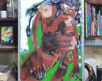Original Oil on board with steel frame - 32x24 Inches