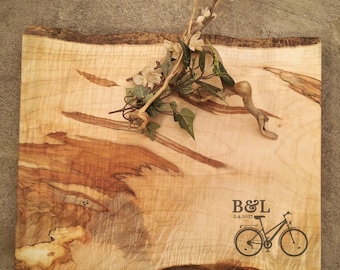 Personalized Cutting Board - Live Edge Maple Cheese Board -  #O3B