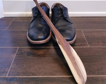 Handmade Walnut Shoehorn with Walnut Hanger