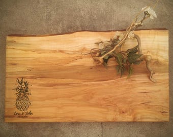Personalized Cutting Board - Live Edge *One of A Kind* Maple Cheese Board - #M1F