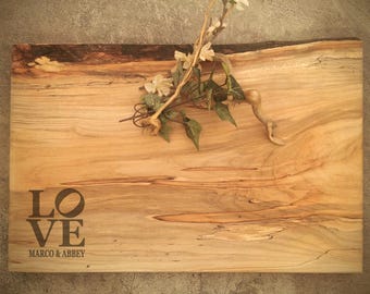 Personalized Cutting Board - Live Edge *One of A Kind* Maple Cheese Board - #J8B