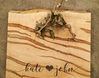 Personalized Cutting Board - Live Edge Maple Cheese Board - #O13D