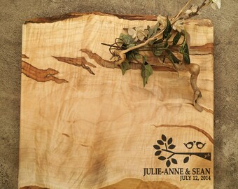 Personalized Cutting Board - Live Edge *One of A Kind* Maple Cheese Board - #O13A