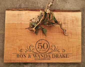 Personalized Cutting Board - Live Edge Maple Cheese Board -  #O8B