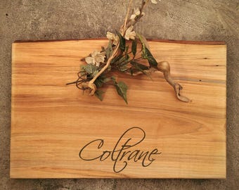 17x11 Inches Personalized Cutting Board - Live Edge Maple Cheese Board -  #O3D
