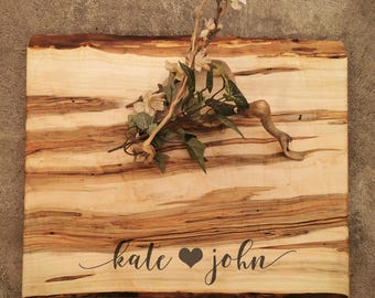 Personalized Cutting Board - Live Edge Maple Cheese Board - #S23B