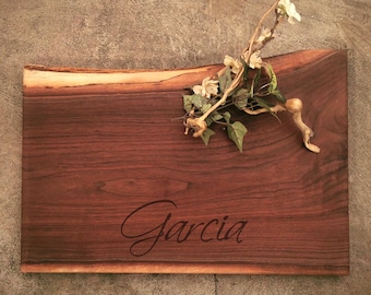 Personalized Charcuterie Board - Live Edge Walnut Cheese Board -  #O8C