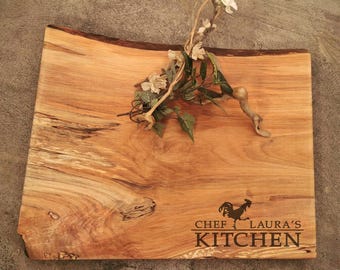 Rustic Live Edge Maple Personalized Cutting Board -  #O3C