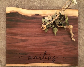 Personalized Charcuterie Board - Live Edge Walnut Cheese Board -  #S19D