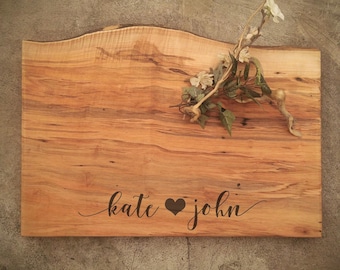Personalized Cutting Board - Live Edge Maple Cheese Board - #O6D
