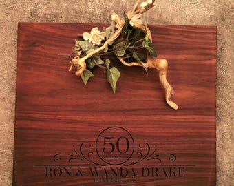Personalized Anniversary Cutting Board - Solid Walnut Charcuterie Board - #O8D