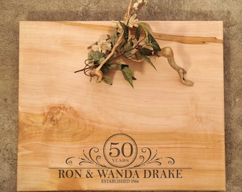 Personalized Maple Cutting Board - 5Oth - 25th- Anniversary Gift - #S19C