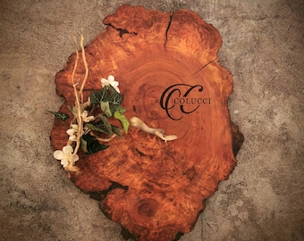 Personalized Charcuterie Board - *One of A Kind*  Rustic Live Edge Cherry Burl - #J28-6