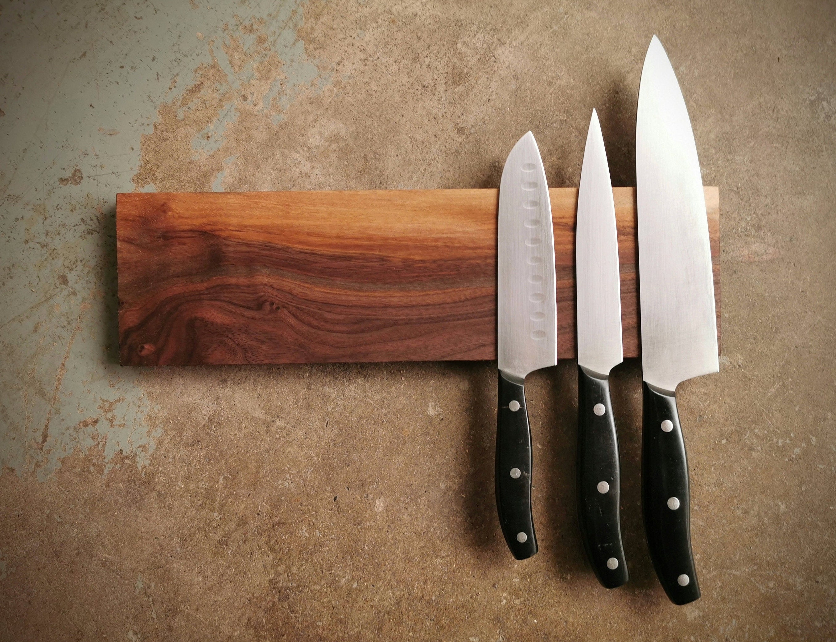 14 Inch Magnetic Walnut Knife Holder Wooden Magnetic Knife Rack from-the-puppets-by-arlee-youtube-channel-comes-a-step-by-step-diy