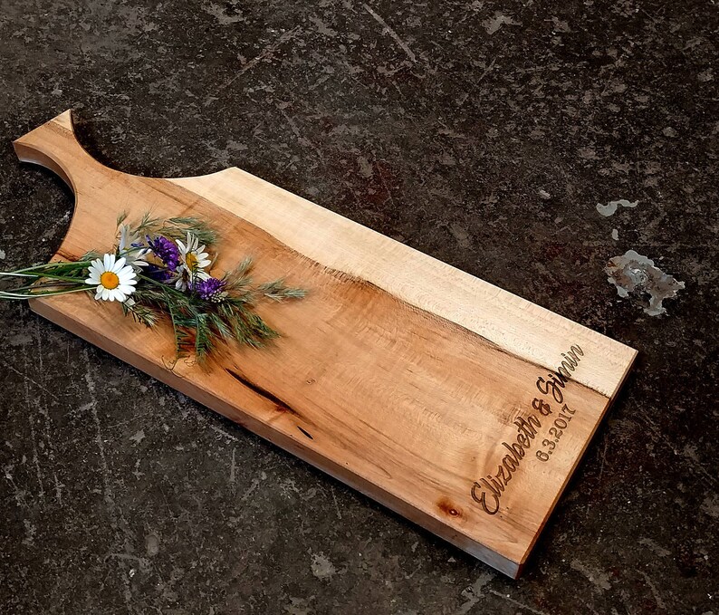 Personalized Cheese Board Maple Cutting Board With Handle Etsy