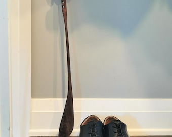 Elegant Walnut Shoehorn with Wood Hanger