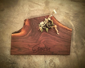 Personalized Charcuterie Board - Live Edge Walnut Cheese Board -  #S7B