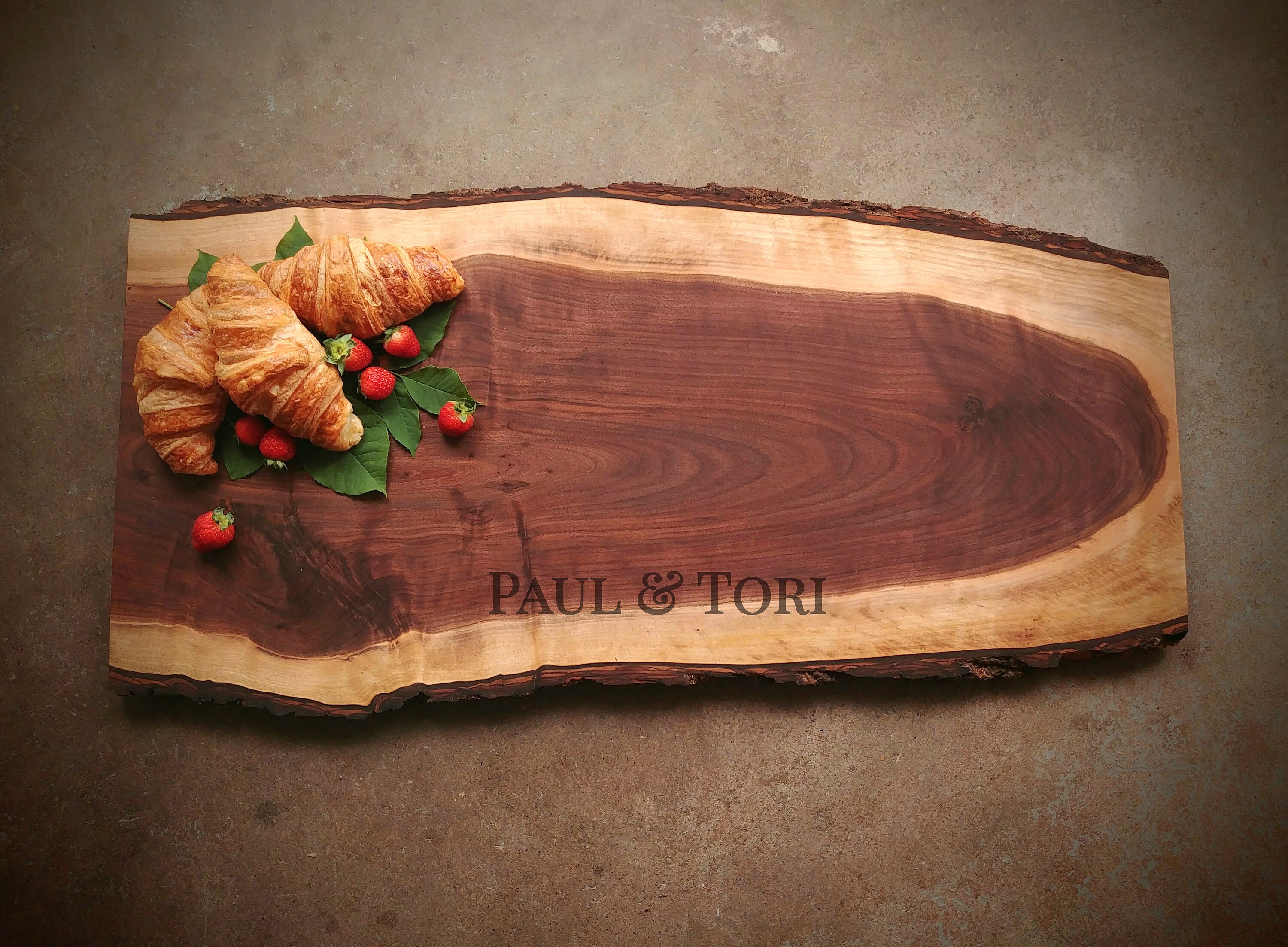 Live Edge Personalized Cutting Board - One of a Kind Cutting Board