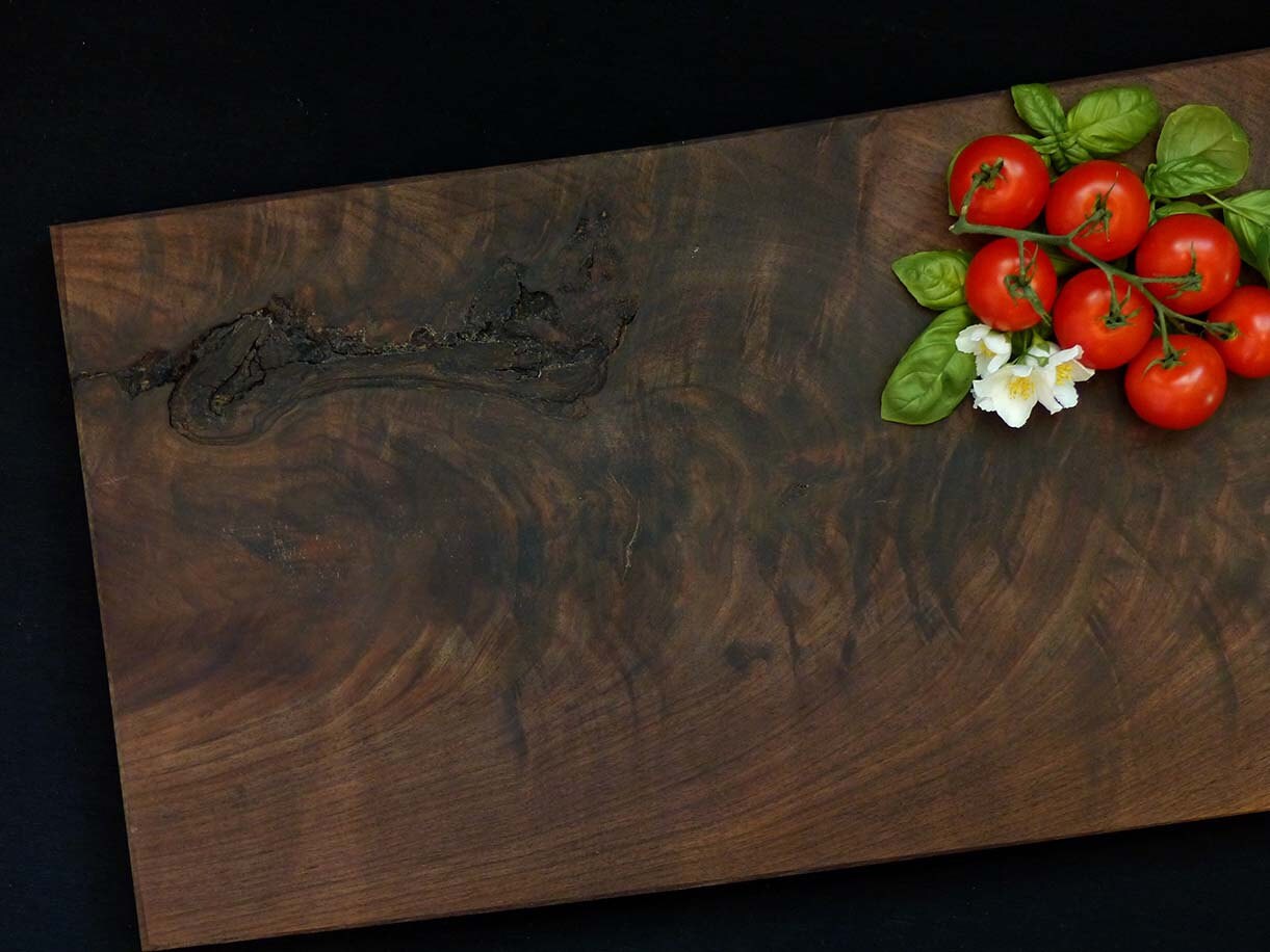 One of A Kind XLarge Walnut Personalized Luxury Live Edge Cutting Board