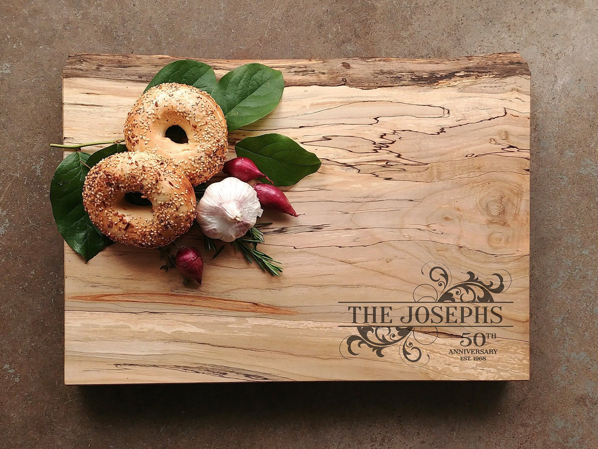 Personalized Cutting Board XLarge Thick Live Edge *One of A Kind* Maple