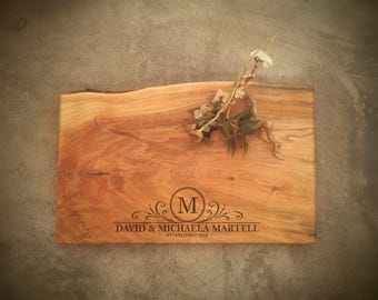 Personalized Cutting Board - Live Edge Maple Cheese Board -  #M1E