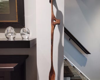 Rustic Walnut Wood Shoehorn with Wood Hanger
