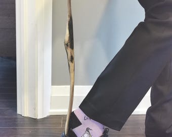 Rustic Handmade Walnut Shoehorn with Wood Hanger