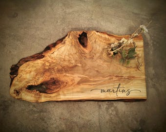 Personalized Cutting Board - Very Rustic Live Edge *One of A Kind* Maple Cheese Board - #A29C