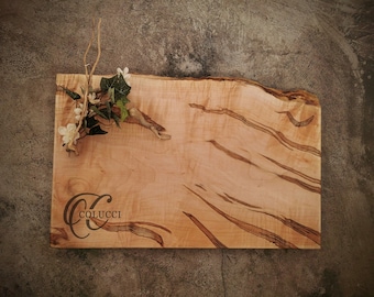 Personalized Cutting Board - Live Edge *One of A Kind* Maple Cheese Board - #J28-4