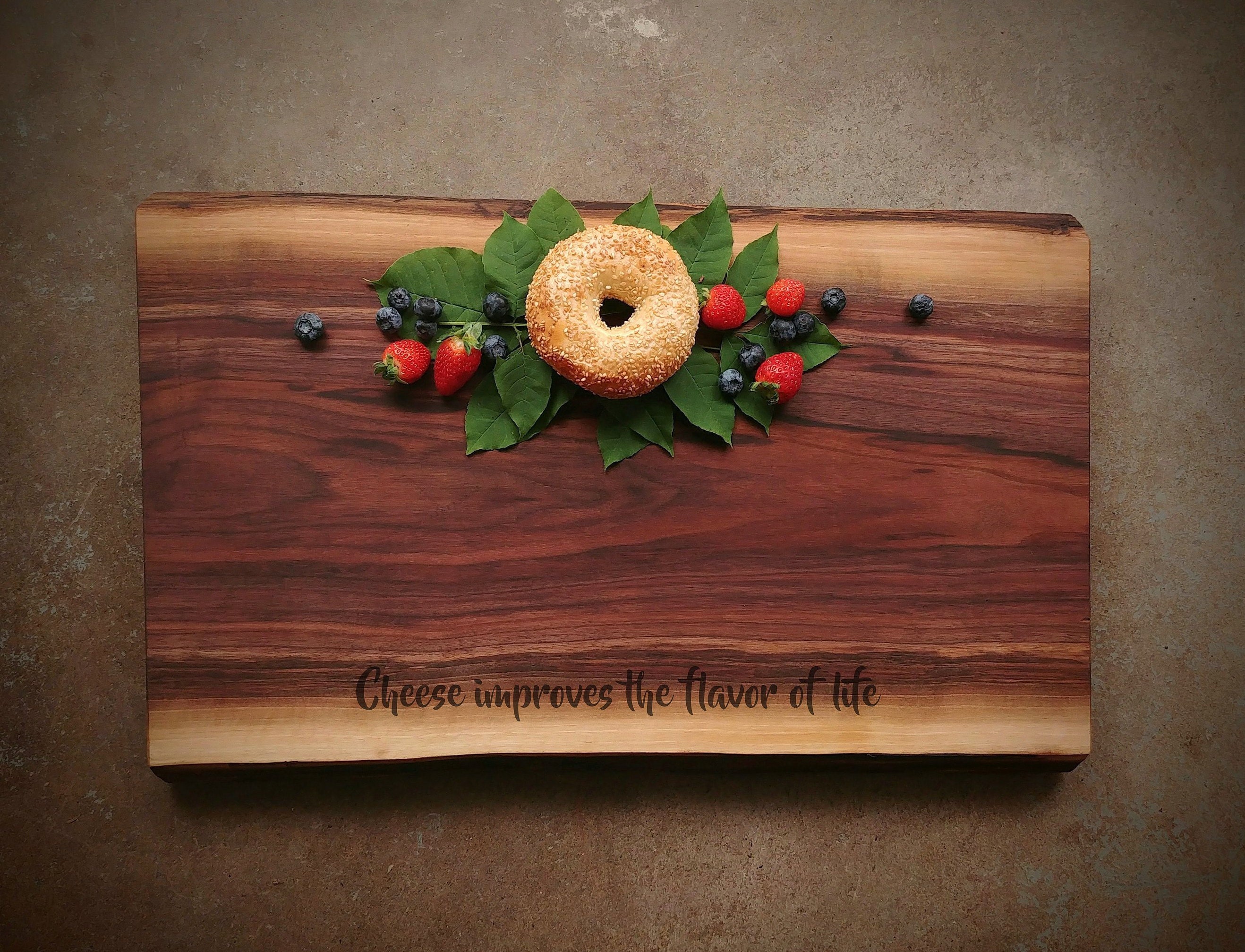 Black Walnut Live Edge Personalized Cutting Board