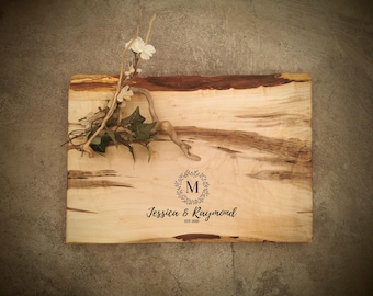Personalized Cutting Board - Live Edge *One of A Kind* Maple Cheese Board - #M1C