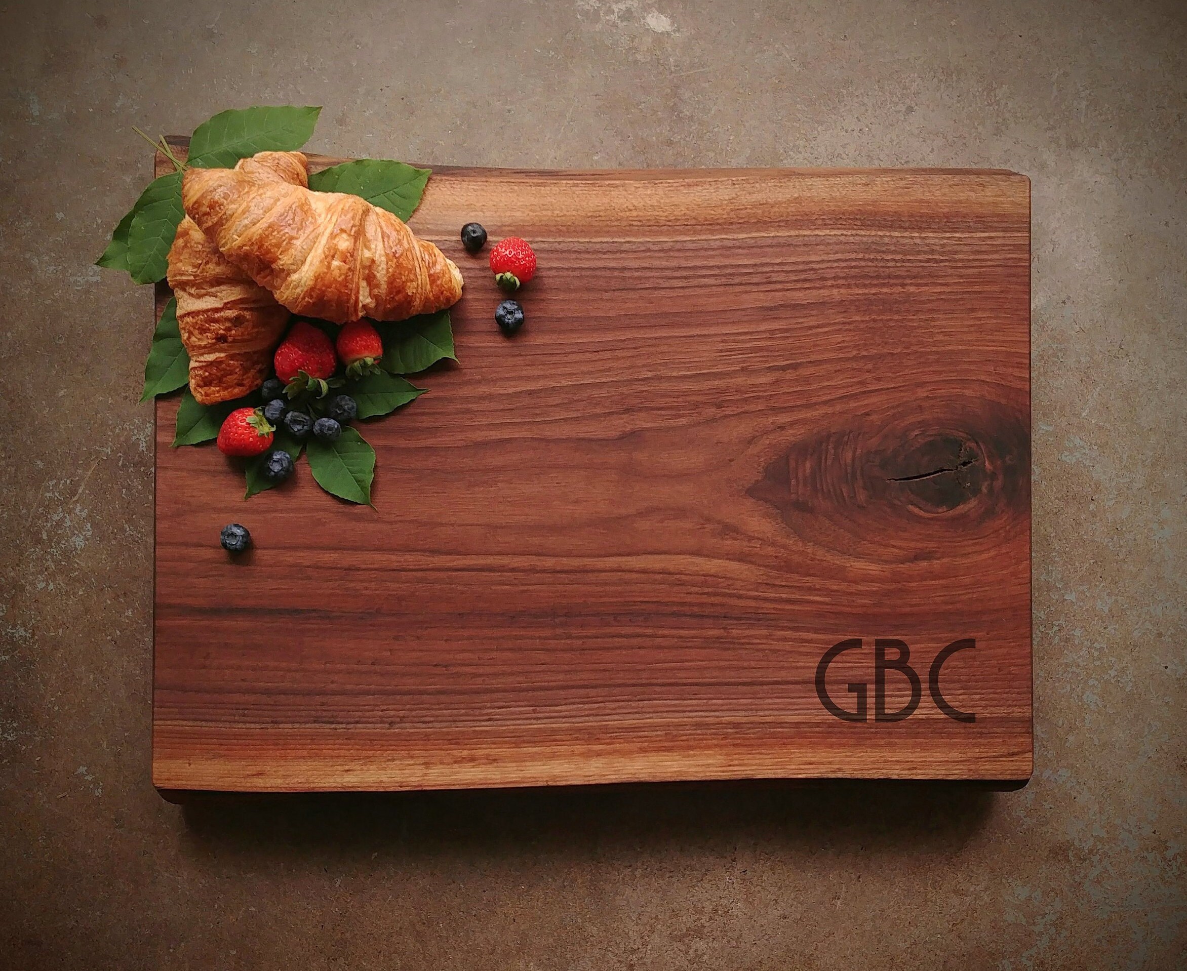 Extra Thick Black Walnut Live Edge Cutting Board