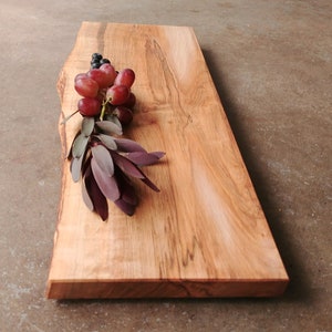 Personalized Cheese Board 20x8 inches Live Edge Cutting Board in Maple w/non skid feet and OSO Wood Butter image 2