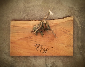 21 x 12 Inch Live Edge Maple Personalized Cheese Board -  #O6C
