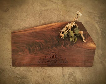Custom Cutting Board - Live Edge Cheese Board -  Live Edge Walnut #A22D