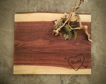 Personalized Charcuterie Board - Live Edge Walnut Cheese Board -  #M6A