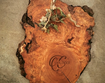 Personalized Charcuterie Board - *One of A Kind*  Rustic Live Edge Cherry Burl - #S4D